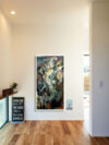 Ganesha Large Abstract Oil Painting on Canvas Original Textured Wall Art Teal Fancy Acrylic Painting Modern Living Room Spiritual Home Decor