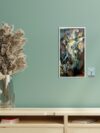 Ganesha Large Abstract Oil Painting on Canvas Original Textured Wall Art Teal Fancy Acrylic Painting Modern Living Room Spiritual Home Decor